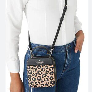 Kate Spade daisy graphic vanity leopard crossbody bag purse *please read*